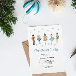 Cute Blue Vattencolor Nutcracker Party, jul Meddelande