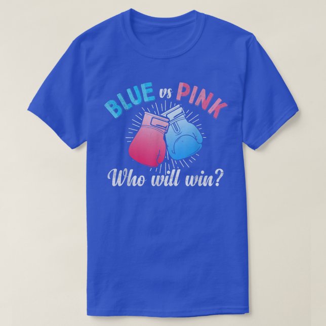 Cute Blue vs Rosa Gender Reveal Party Boxing Boxer T Shirt (Design framsida)
