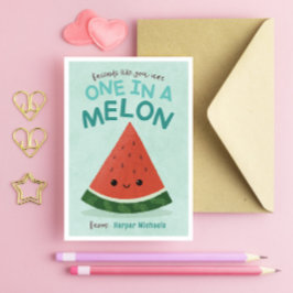 Cute Blue Watermelon School Classroom Valentine Inbjudningar