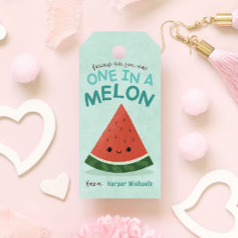 Cute Blue Watermelon School Classroom Valentine Presentetikett
