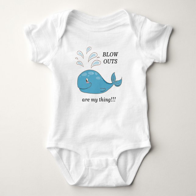 Cute Blue Whale Blow Outs är Min Sak T Shirt (Framsida)
