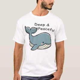 Cute Blue Whale Deep & Peaceful T Shirt