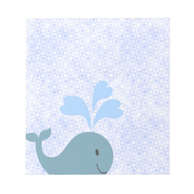 Cute Blue Whale Graphic Anteckningsblock (Framsida)