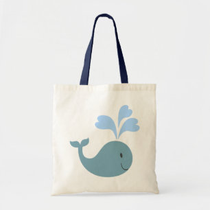 Cute Blue Whale Graphic Tygkasse