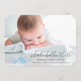 Cute Blue Whale Hej där Baby-meddelande Meddelande