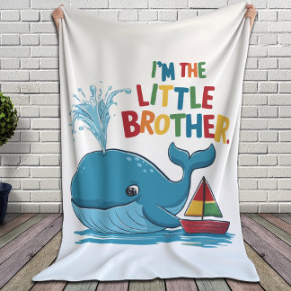 Cute Blue Whale - jag är lillbrodern Fleecefilt