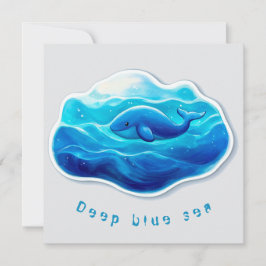 Cute Blue Whale, personalized Inbjudningar