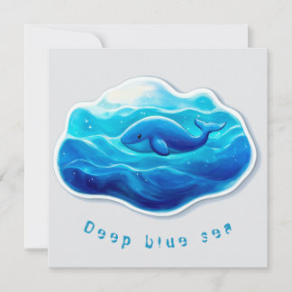 Cute Blue Whale, personalized Inbjudningar
