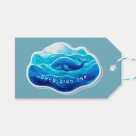 Cute Blue Whale, personalized Presentetikett