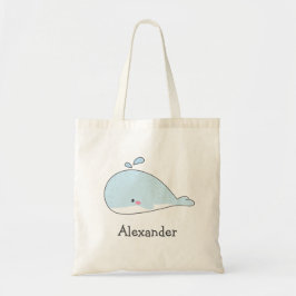 Cute Blue Whale - Personlig Kids Tygkasse