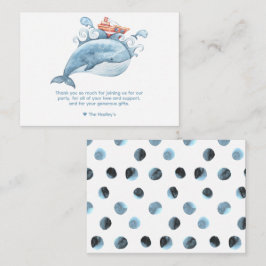 Cute Blue Whale Tackkort Card Anteckningskort
