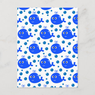 Cute Blue Whales Mönster Oceanic Delight Vykort