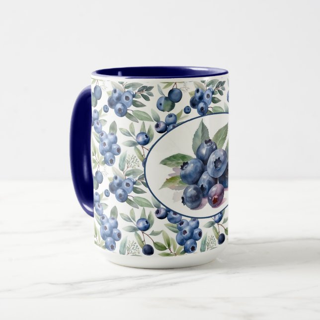 Cute Bluebär Watercolor Mugg (Framsida vänster)
