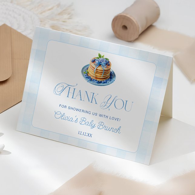 Cute Blueberry Baby Brunch Baby Shower Tack Kort (Skapare uppladdad)