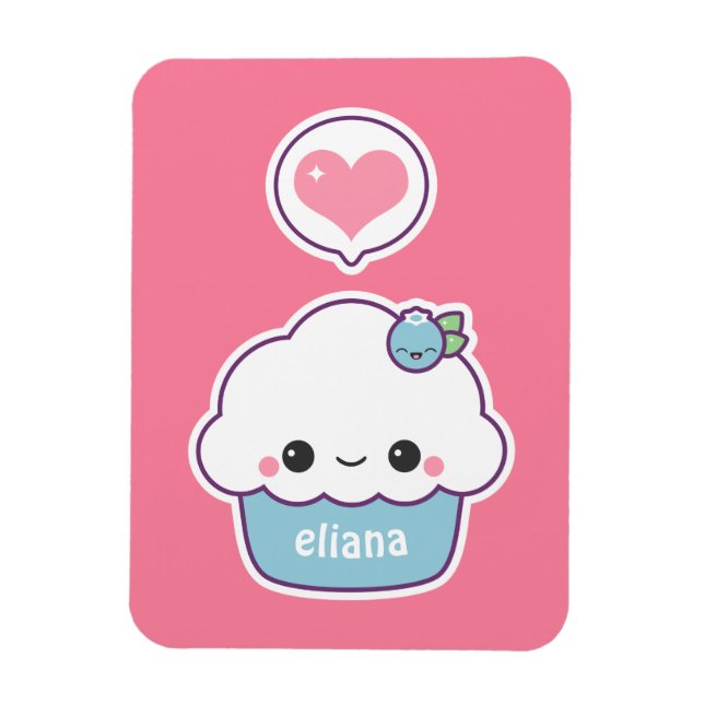 Cute Blueberry Cupaka Magnet (Vertikal)