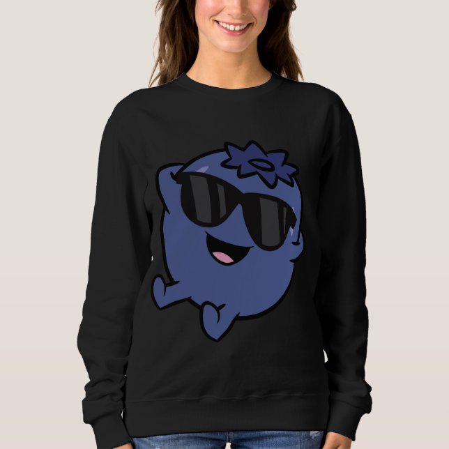 Cute Blueberry Fruit Relaxing Lazy Blueberry T Shirt (Framsida)