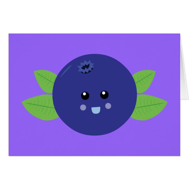 Cute Blueberry Hälsningskort (Framsidan Horizontal)