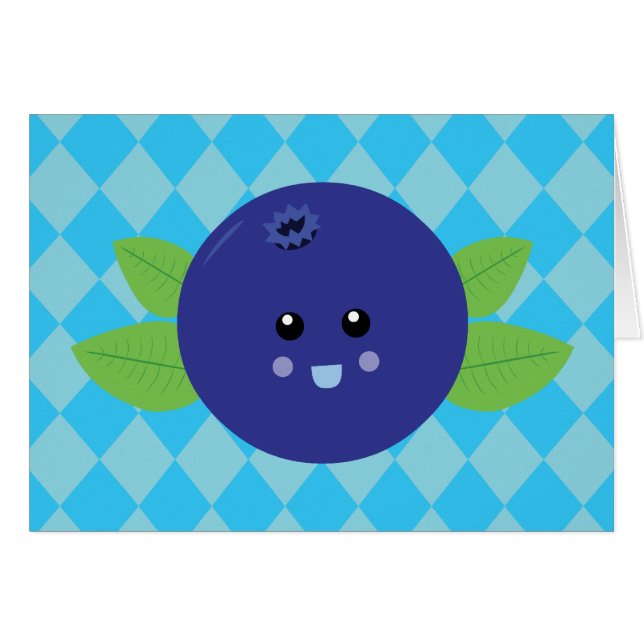 Cute Blueberry Hälsningskort (Framsidan Horizontal)