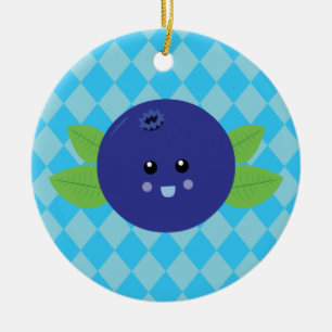 Cute Blueberry Julgransprydnad Keramik