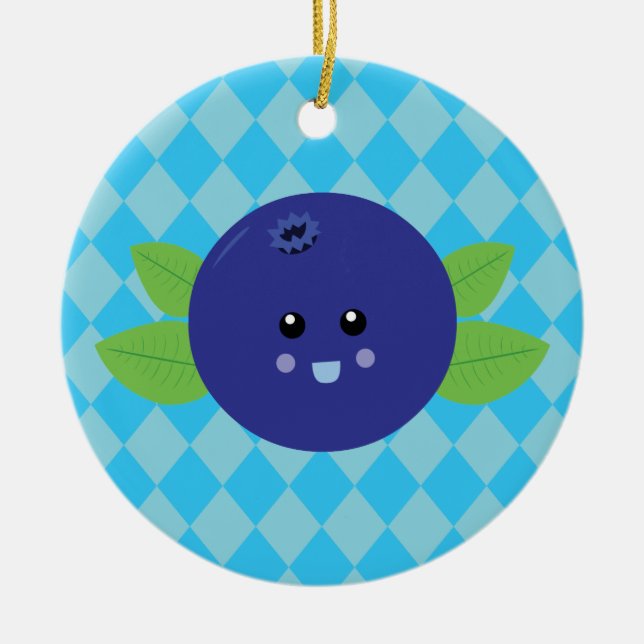 Cute Blueberry Julgransprydnad Keramik (Framsidan)