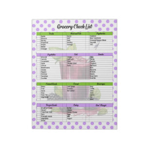Cute Blueberry Livsmedel List Anteckningsblock