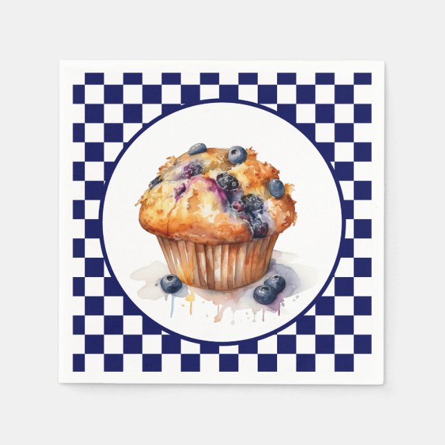 Cute blueberry muffin party pappersservett (Framsidan)