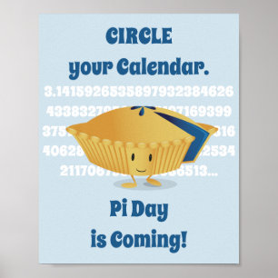 Cute Blueberry Paj Pi Day Poster