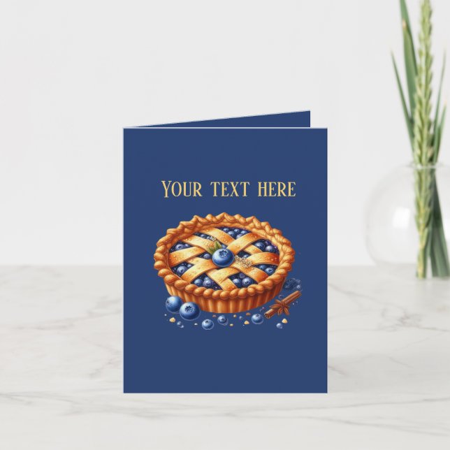 Cute Blueberry pie customizable Kort (Framsida)