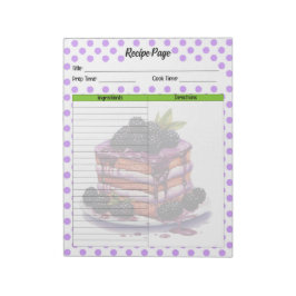 Cute Blueberry Recipe Anteckningsblock