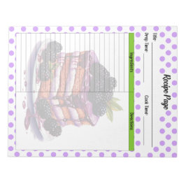 Cute Blueberry Recipe Anteckningsblock