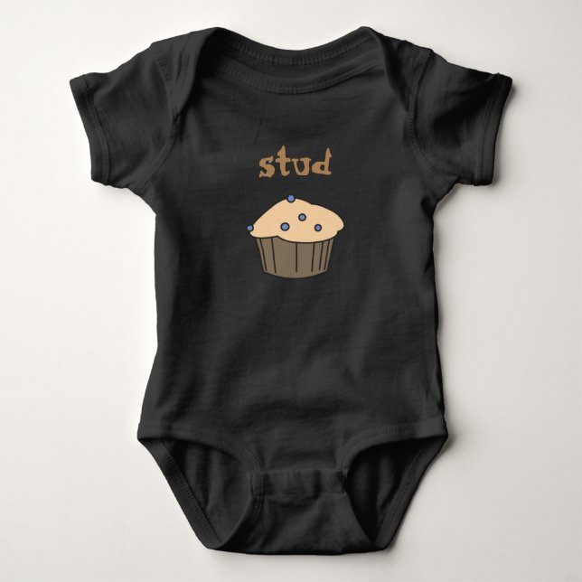 Cute Blueberry Stud Muffin Baby Bodykostin Tröja (Framsida)