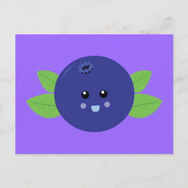 Cute Blueberry Vykort (Framsida)