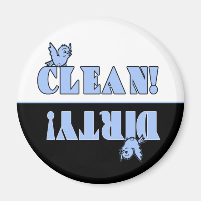 Cute Bluebird Clean Dirty Magnet for Dishwasher (Framsidan)