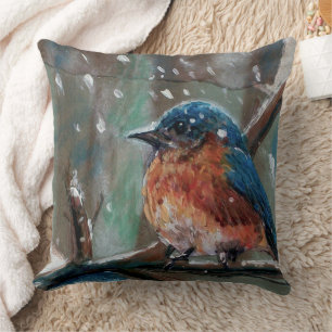Cute Bluebird Östra Art Kudde
