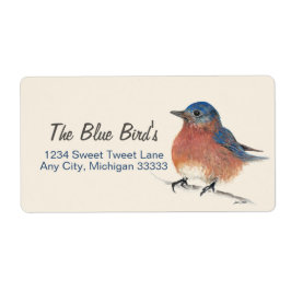 Cute Bluebird Watercolor Pencil Art Fraktsedel