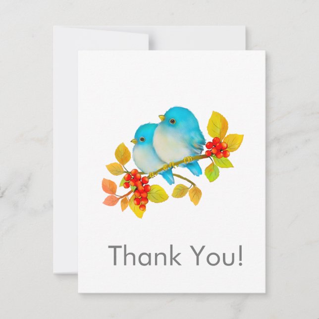 Cute Bluebirds All Occassion Tack Notecard Anteckningskort (Framsida)