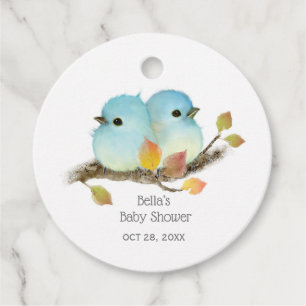 Cute Bluebirds Bird Baby Shower Gåvor Etiketter