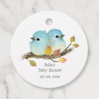 Cute Bluebirds Bird Baby Shower Gåvor Etiketter