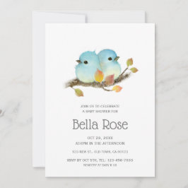 Cute Bluebirds Bird Baby Shower Inbjudningar
