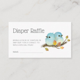 Cute Bluebirds på Gren Baby Shower Diaper Raffle Tilläggskort