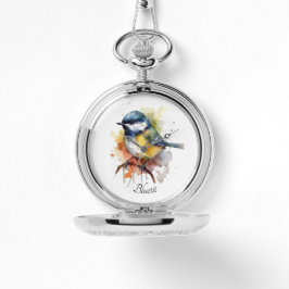 Cute Bluetit på Gren, anpassningsbar Armbandsur