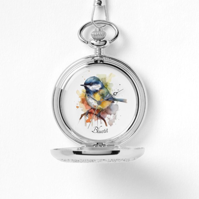 Cute Bluetit på Gren, anpassningsbar Armbandsur (Framsida)