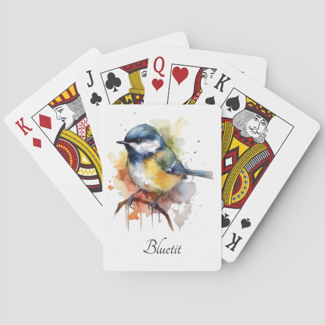 Cute Bluetit på Gren, anpassningsbar Casinokort (Baksidan)