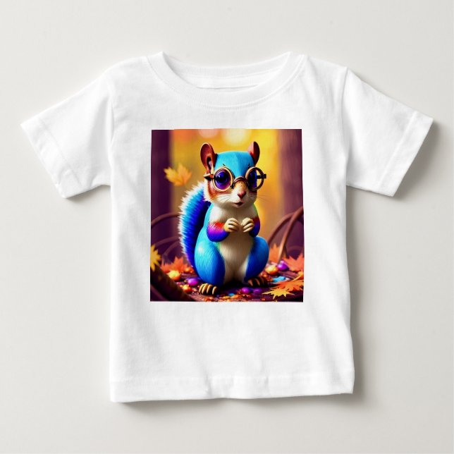Cute Blur-ekorre med glasögon T Shirt (Framsida)