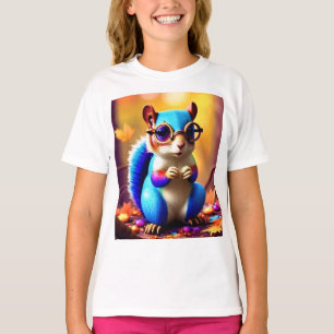 Cute Blur-ekorre med glasögon T Shirt