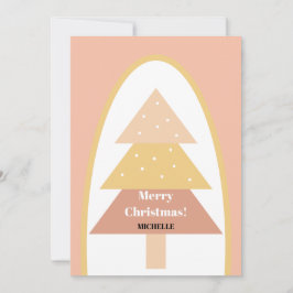 Cute Blush Holiday Tree Julkort