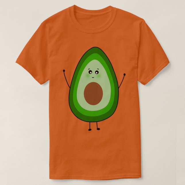 Cute Blushing Avocado T Shirt (Design framsida)