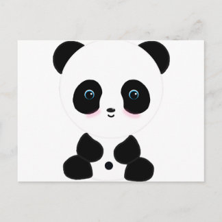 Cute Blushing Panda Bear Vykort