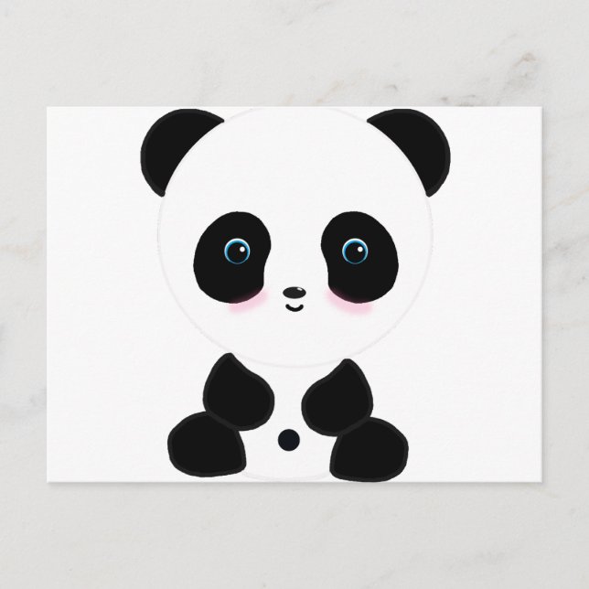 Cute Blushing Panda Bear Vykort (Framsida)