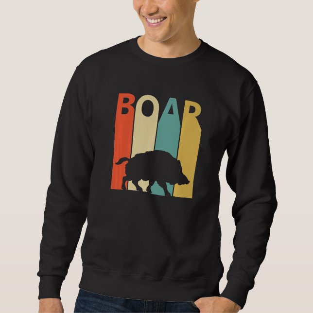 Cute Boar Animal Lång Ärmad Tröja (Framsida)